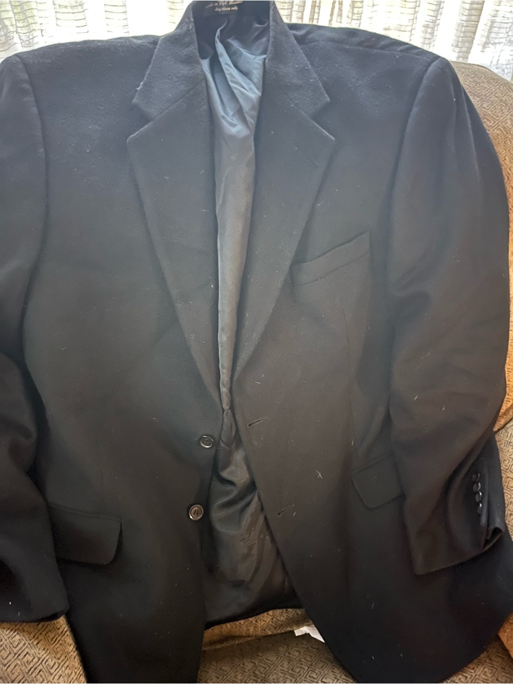 Andrew Fezza Black Sport Coat Blazer- 100% Camel Hair